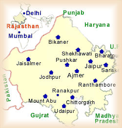 Rajasthan Map, Map of Rajasthan