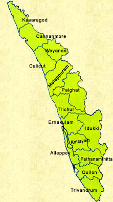 Kerala Map, Map of Kerala