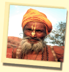 Hombre santo "Sadhu" en Pushkar, el Rajasthn 