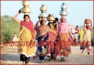 Women brings water in Village of Rajasthan