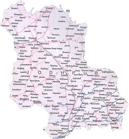 Map of Jodhpur, Rajasthan