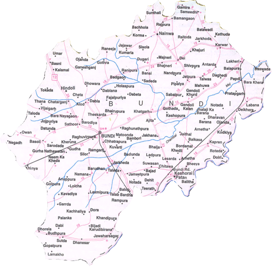 Map of Bundi, Rajasthan