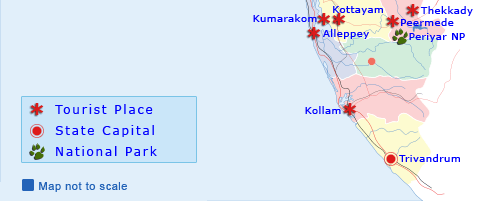 Kerala Tourist Places Map