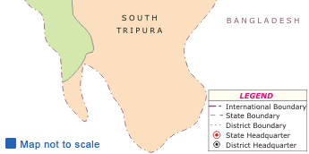 Tripura Map, Tripura Tourist Map