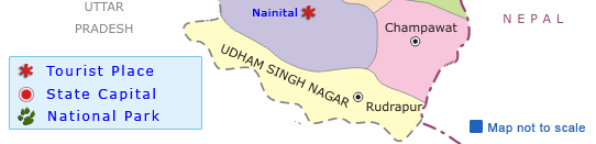 Uttaranchal Map, Uttaranchal Tourist Map