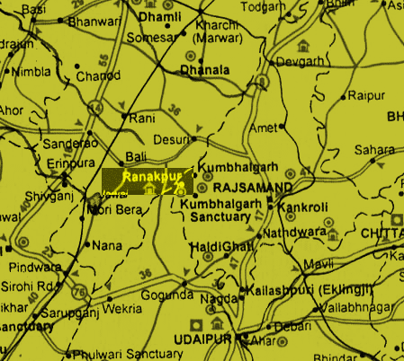Map of Ranakpur