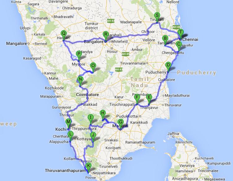 south india tour plan from kolkata
