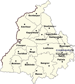 Punjab Map, Map of Punjab
