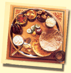 Thali, the typical food in the Rajasthan 