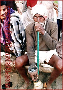 Smoking Hukka in Rajasthan