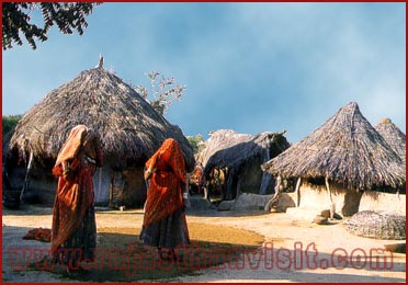 Huts in Desert of Rajasthan