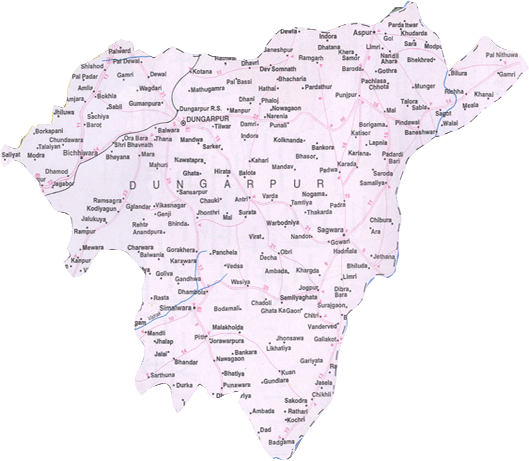 Map of Dungarpur, Rajasthan