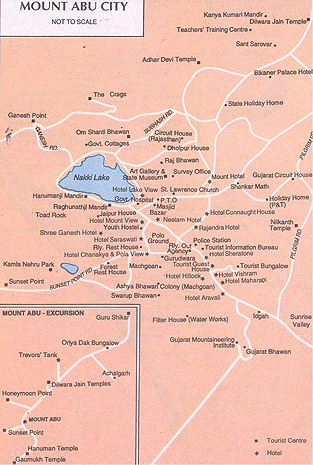 Map of Mount Abu, Rajasthan